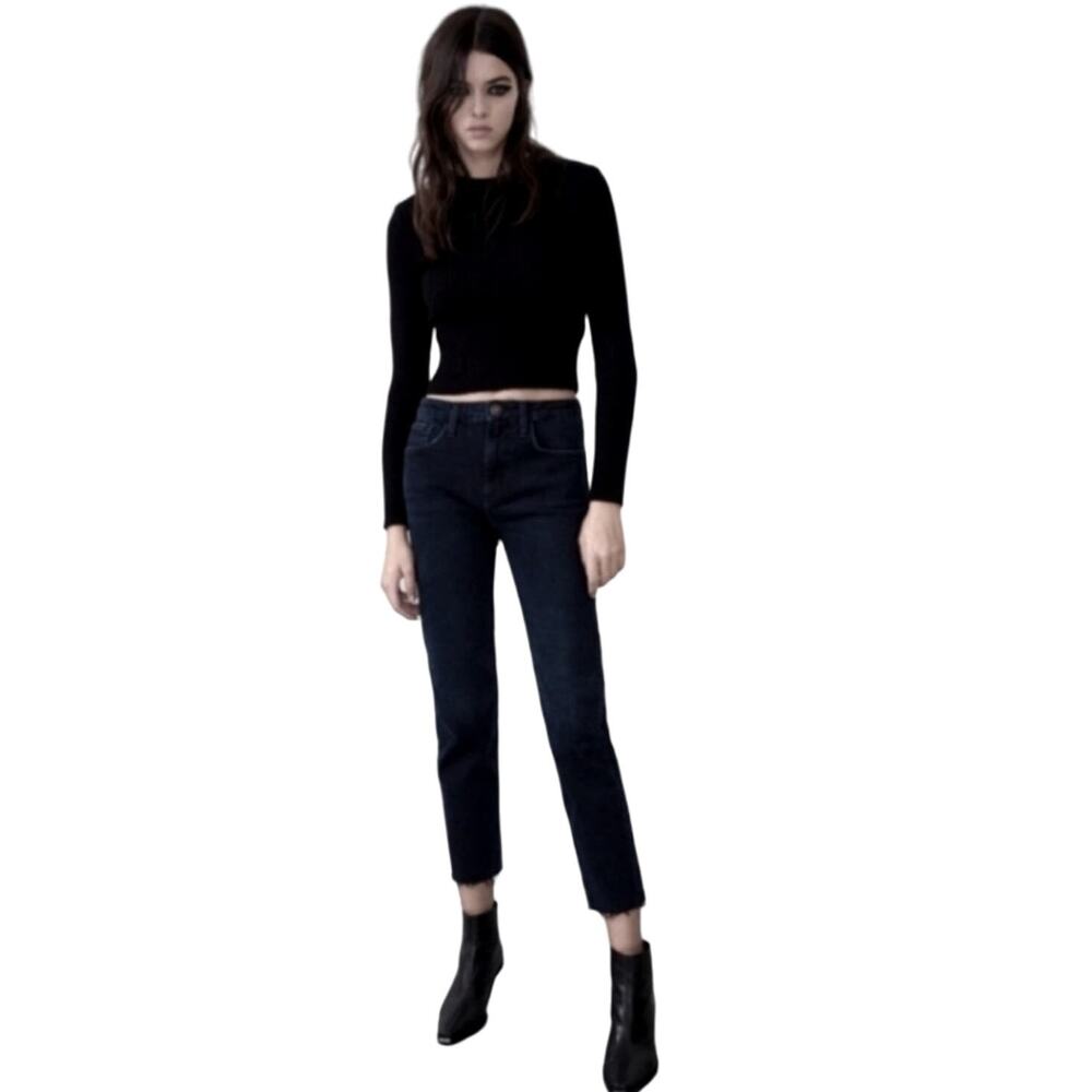 Zara CORE DENIM Trafaluc Collection Jeans Euro Sz 40 Black Slim Punk Goth
